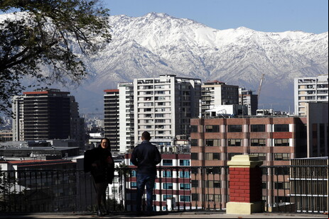 Geleira nos Andes em Santiago, no Chile