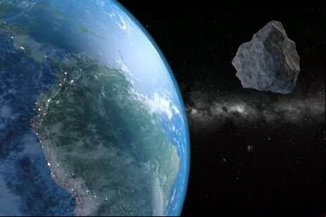Representação artística de asteroide perto da Terra
