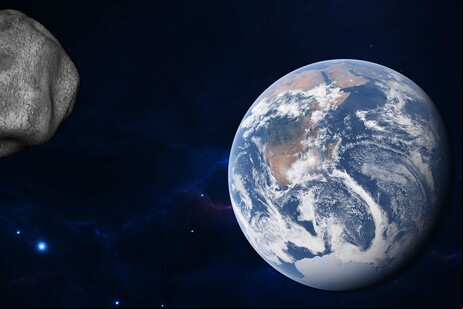 Representação artística de asteroide perto da Terra