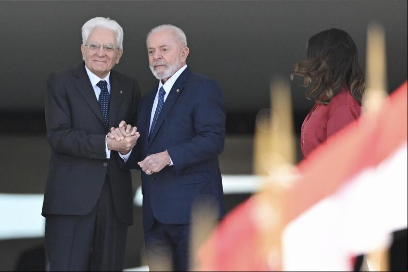 Presidente da Itália é recebido por Lula no Palácio do Planalto, em Brasília