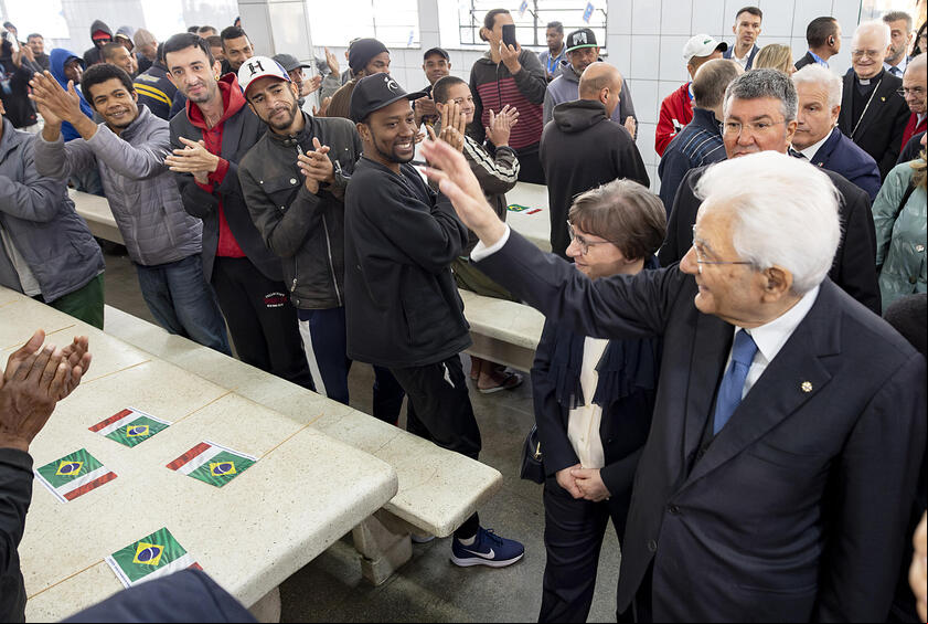 Mattarella visitou o Museu da Imigração e o Arsenal da Esperança em sua visita a São Paulo