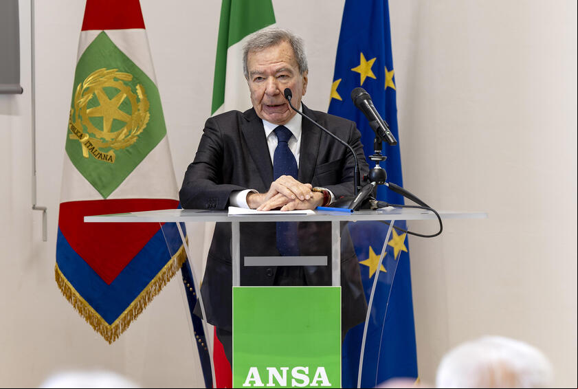 Mattarella participou da abertura da mostra em homenagem à ANSA