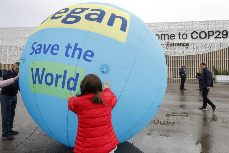 Protesto pelo clima durante a COP 29 © ANSA/EPA