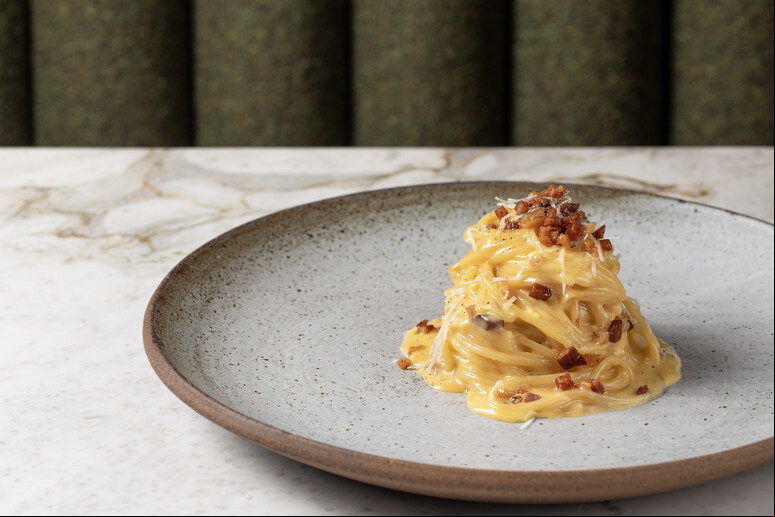 Macarrão à carbonara do restaurante Zucco, em São Paulo (foto: divulgação) - TODOS OS DIREITOS RESERVADOS