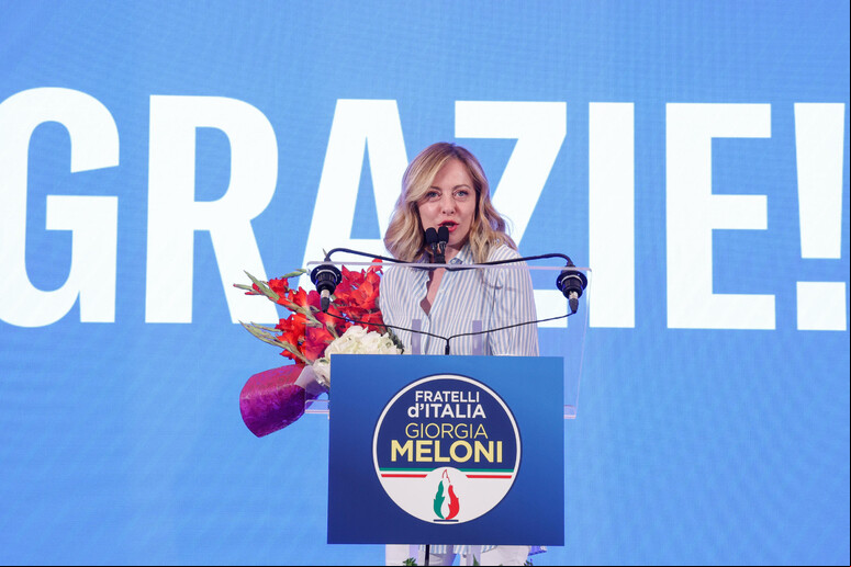 Meloni celebrou vitória de seu partido - TODOS OS DIREITOS RESERVADOS