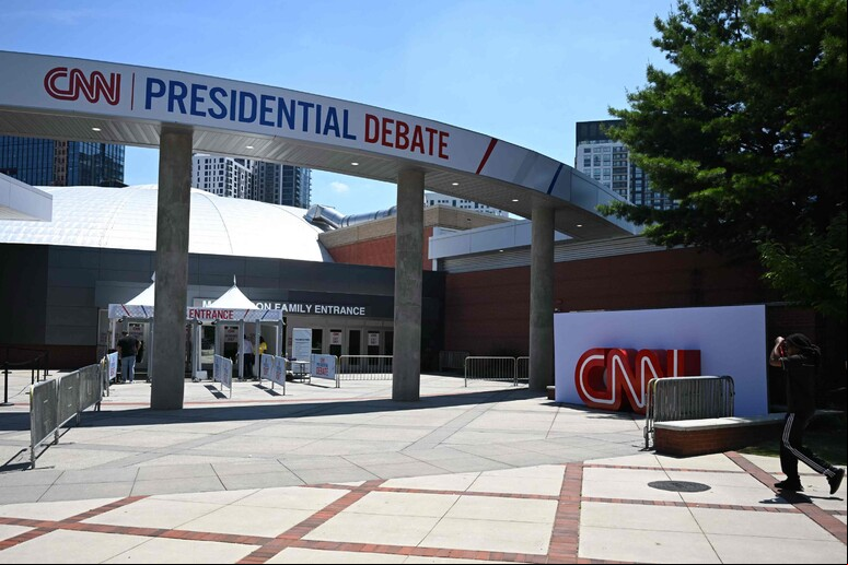 Palco de debate entre Biden e Trump, em Atlanta © ANSA/AFP
