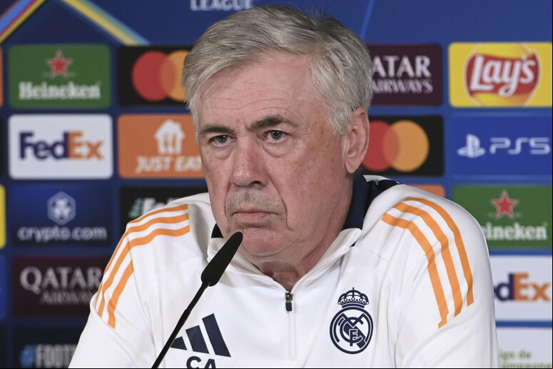 Ancelotti deu entrevista na véspera de jogo da Champions © ANSA/EPA