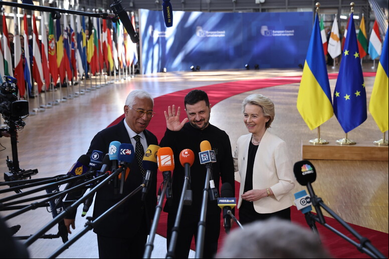 Zelensky durante encontro no Conselho Europeu em Bruxelas © ANSA/EPA